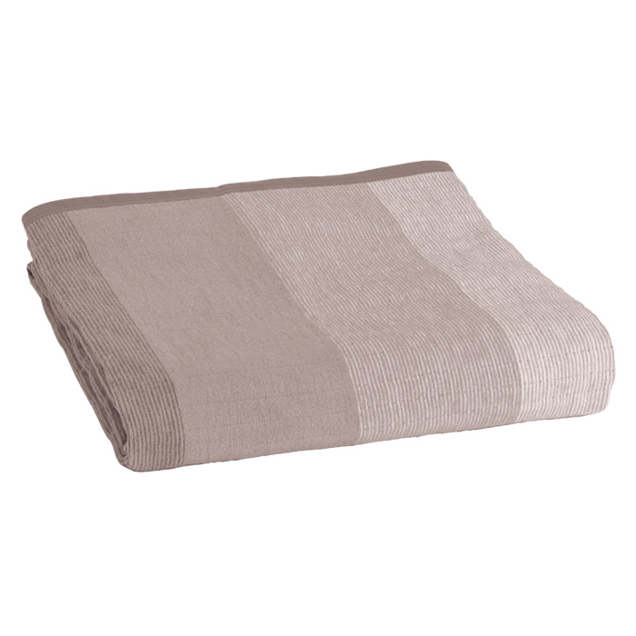 広電 電気毛布 かけしきタイプ 綿 CWG551H-C ベージュ ストライプ 電気掛敷毛布 約188×130cm