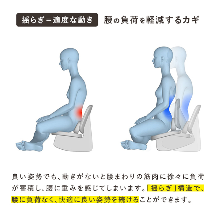 crasno ゆらゆら腰サポート座椅子 テラコッタ D-0070-4241-00 ドリーム プロイデア