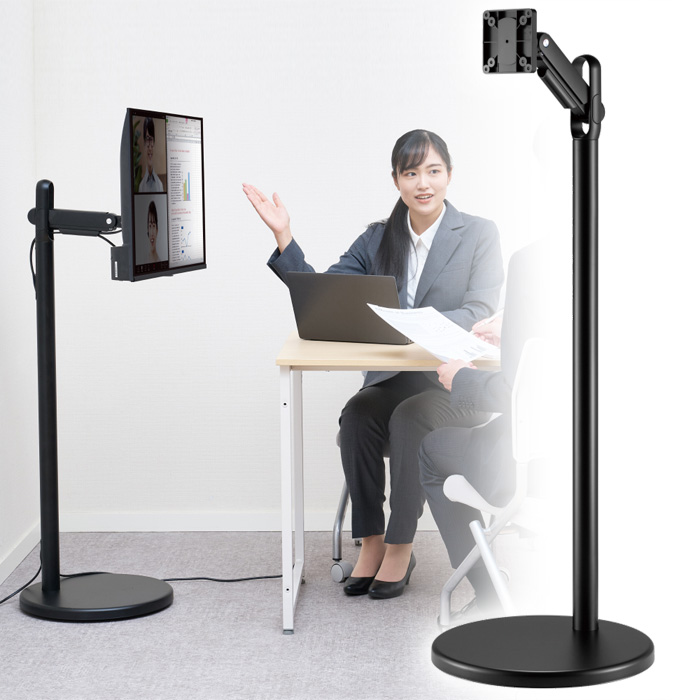 キングジム モニタースタンド キャスター付き FMN110-BK ブラック