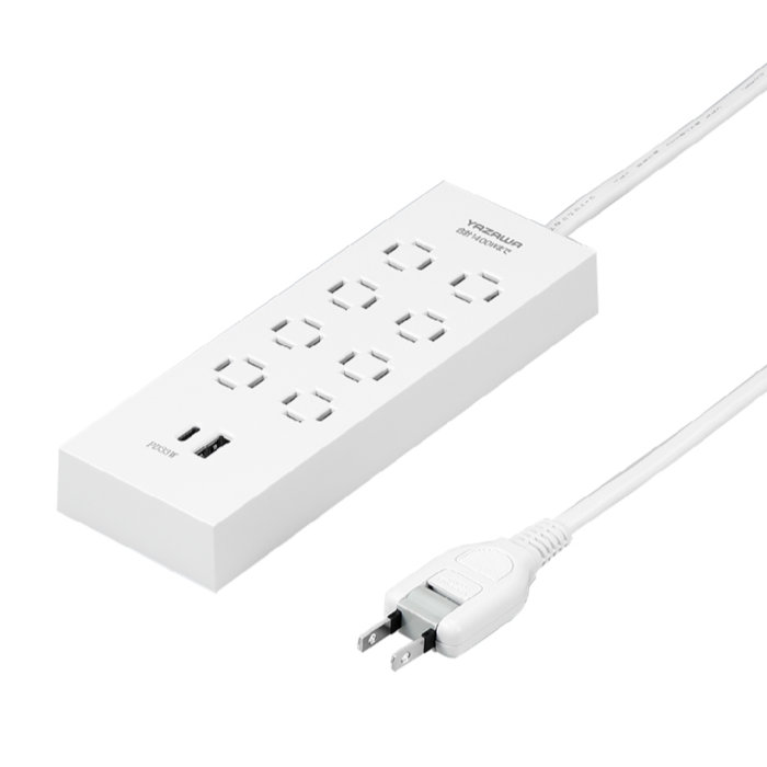 YAZAWA ヤザワ OAタップ コンセント革命8個口 PD33W付 白 2m H5802PD33WH ホワイト ヤザワコーポレーション