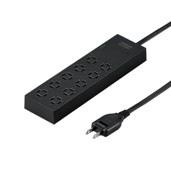 YAZAWA ヤザワ OAタップ コンセント革命タップ 10個口 ブレーカー付 黒 2m H5B1002BK ブラック ヤザワコーポレーション