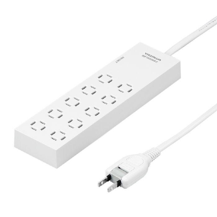 YAZAWA ヤザワ OAタップ コンセント革命タップ 10個口 ブレーカー付 白 2m H5B1002WH ホワイト ヤザワコーポレーション