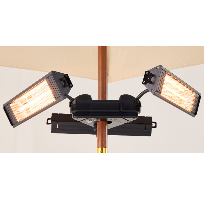 コンフォー クレスター 電気式 赤外線ヒーター 防水トライソルヒーター IPx5 屋外用 HEAT-AH-131B 黒