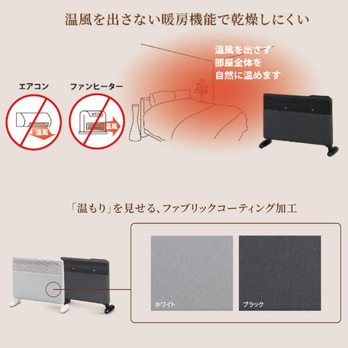 Chrester クレスター 寝室用ヒーター ノクターンヒーター HEAT-AK-C21W 白 コンフォー