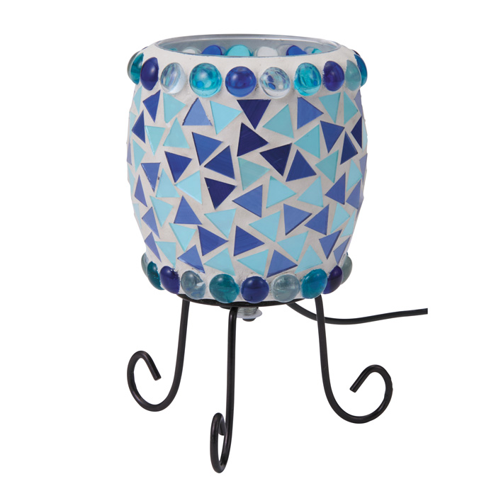 イシグロ ミニモザイク LEDランプ 無段階調光 メンシェイ ACアダプター付き I-21368 ブルー