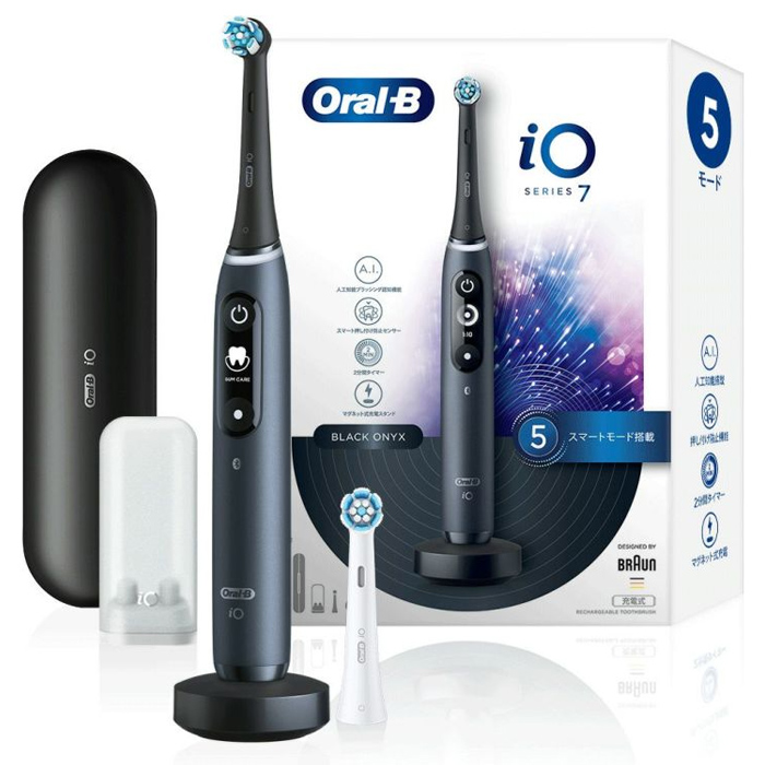 ブラウン 電動歯ブラシ オーラルB iO7 IOM72J22BDBK-W ブラックオニキス / 黒