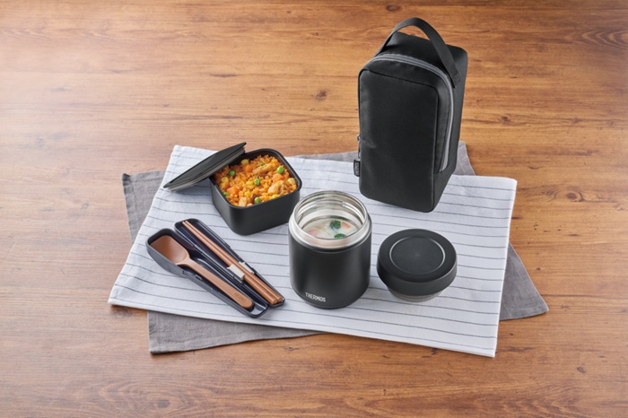 サーモス 真空断熱スープランチセット 400ml ブラック JEE-801-BK THERMOS
