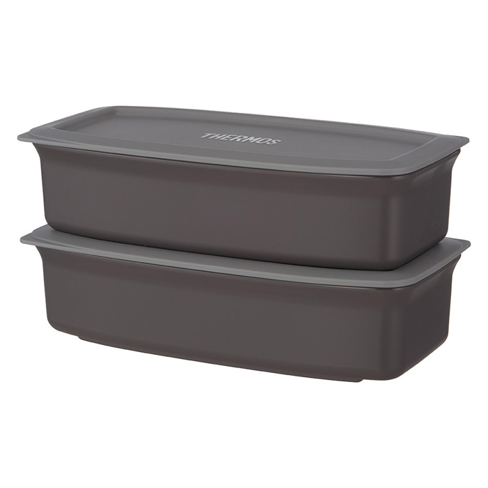 サーモス 真空断熱スープランチセット 200ml ブラックグレー JEH-1000-BKGY