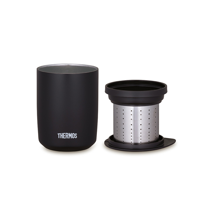 サーモス 真空断熱ティータンブラー 400ml ストーンブラック JTB-400FI-STB ストレーナー付き