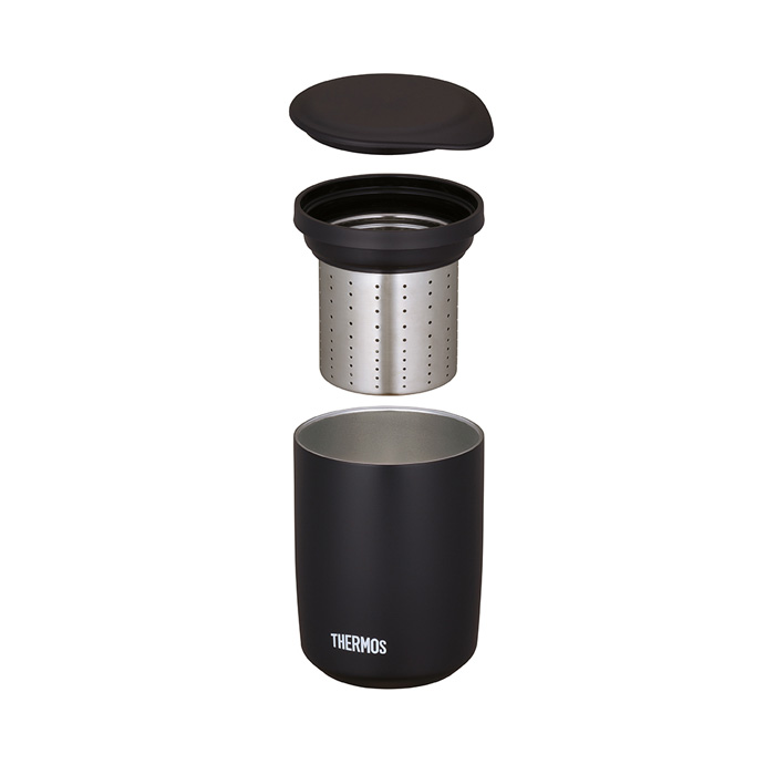 サーモス 真空断熱ティータンブラー 400ml ストーンブラック JTB-400FI-STB ストレーナー付き