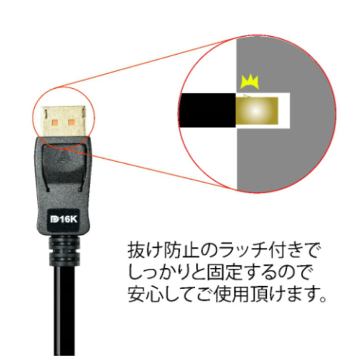 ルーメン Displayportケーブル 16K対応 Ver.2.1 Displayportケーブル 3m LDC-16KDP30