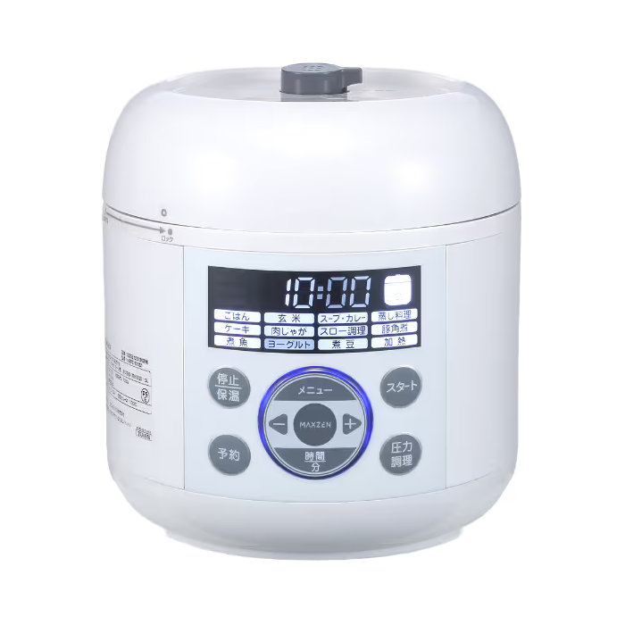 マクスゼン 電気圧力鍋 2L 炊飯器 3合 MEPC-TX301-WH ホワイト