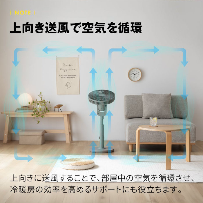 マクスゼン 3D DCリビングサーキュレーターファン MFD30QD01M-GG グレージュ 扇風機 3D首振り 9枚羽根 DCモーター リモコン付き