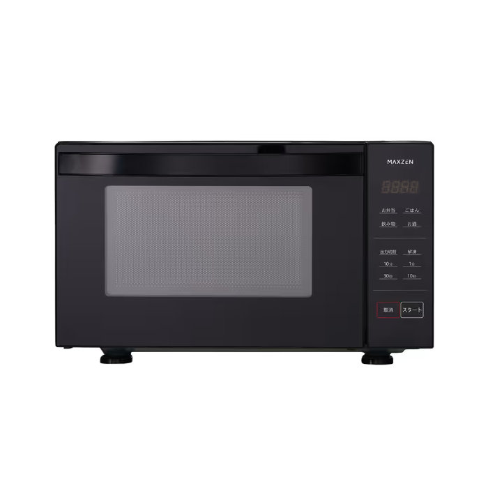 マクスゼン 18L 家庭用 電子レンジ MJM18GZ01F-BK ブラック フラット庫内 ヘルツフリー