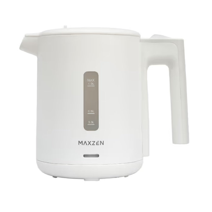 マクスゼン 1L ワンタッチ式 電気ケトル MKT10SR01-WH ホワイト