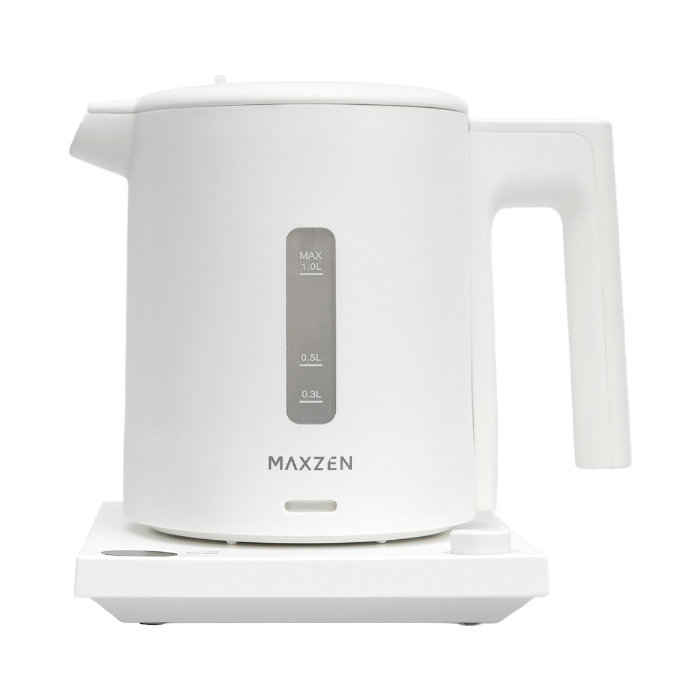 マクスゼン 1L 温調機能付き 電気ケトル MKT10SR02T-WH ホワイト