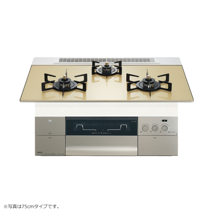 ノーリツ プロパンガス用 60cmビルトインコンロ PROGRE FLAT シャンパンゴールド N3S22PWASFSTEC-LPG