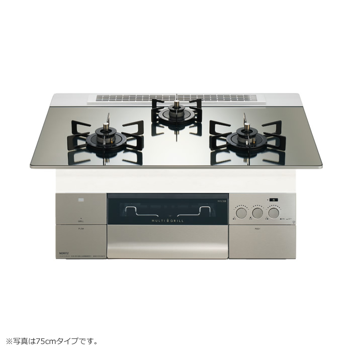 ノーリツ プロパンガス用 60cmビルトインコンロ PROGRE FLAT プラチナシルバー N3S22PWASKSTEC-LPG