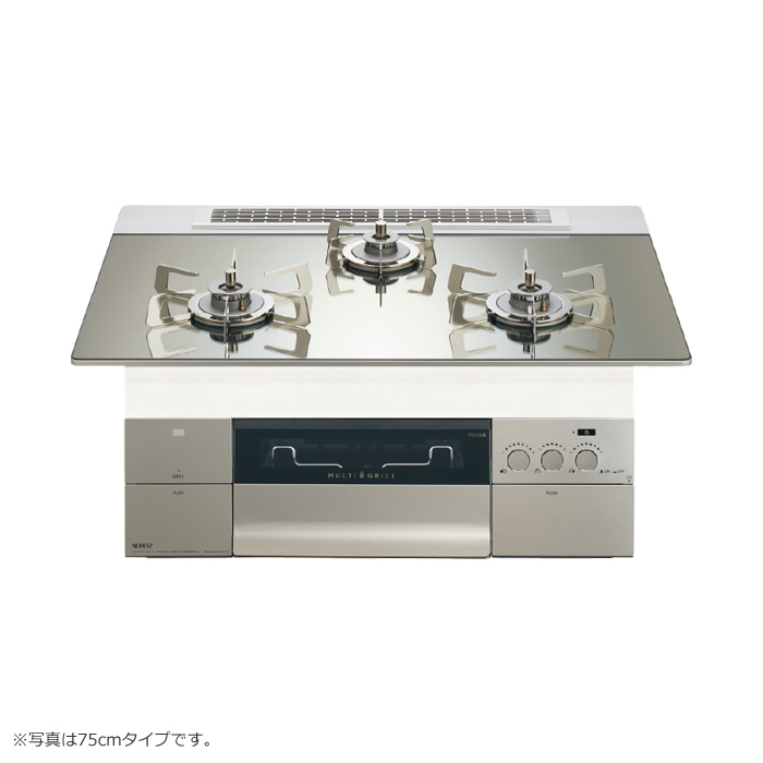 ノーリツ 都市ガス用 60cmビルトインコンロ PROGRE FLAT プラチナシルバー N3S22PWASKSTESC-13A