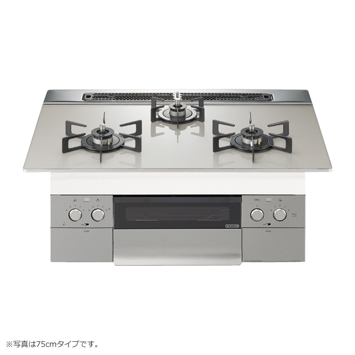 ノーリツ 都市ガス用 60cmビルトインコンロ Nest ネスト N3WU5PWAP2STE-13A ムーンシルバー