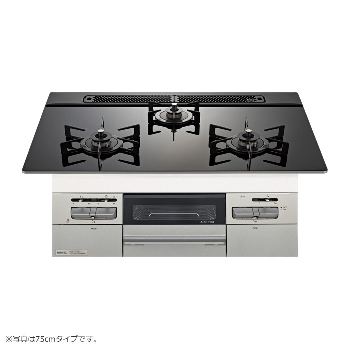 ノーリツ プロパンガス用 60cm天板ビルトインコンロ Mikke ミッケ N3WV6RWAP1SIEC-LPG ブラック