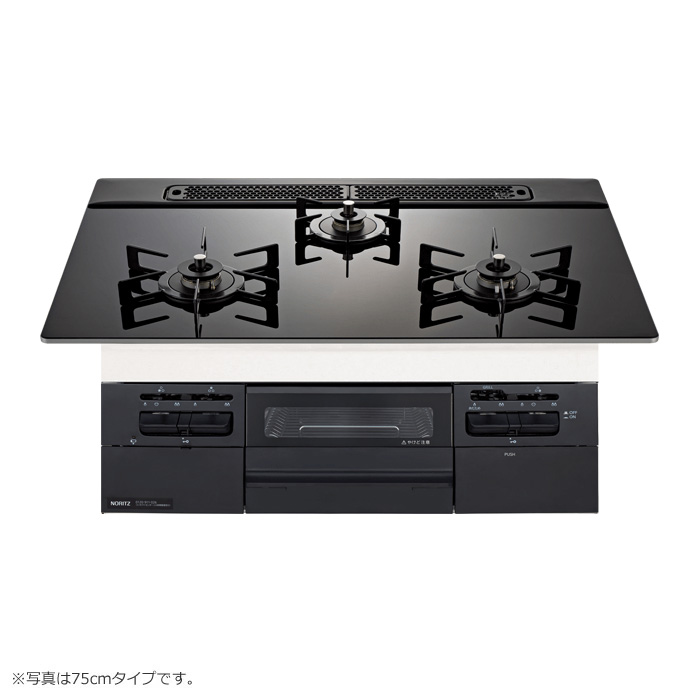 ノーリツ プロパンガス用 60cm天板ビルトインコンロ Fami ファミ N3WV6RWTP1-LPG ブラック