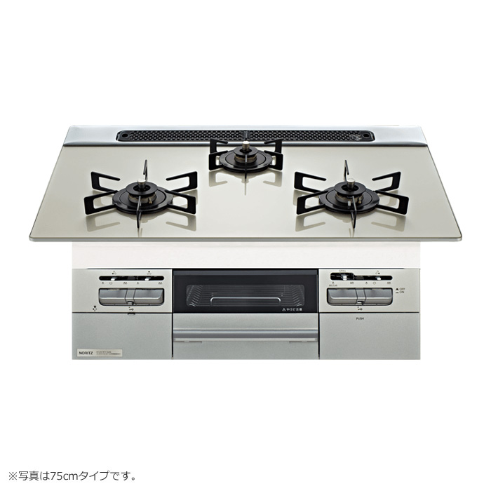 ノーリツ プロパンガス用 60cm天板ビルトインコンロ Fami ファミ N3WV6RWTP2SI-LPG ムーンシルバー