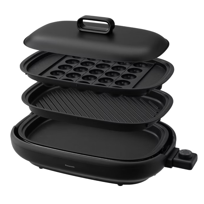 パナソニック ホットプレート 3種プレート付 平面/焼肉/たこ焼きプレート NF-HM310-K ブラック