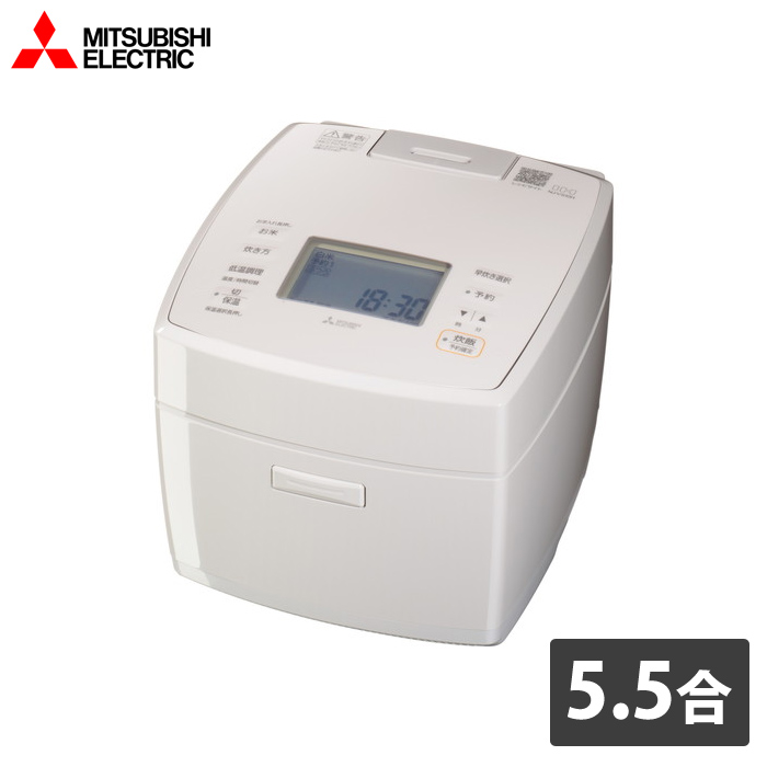 三菱電機 炊飯器 5.5合炊き IH炊飯器 備長炭 炭炊釜 IHジャー炊飯器 NJ-VS10H-W 白亜麻