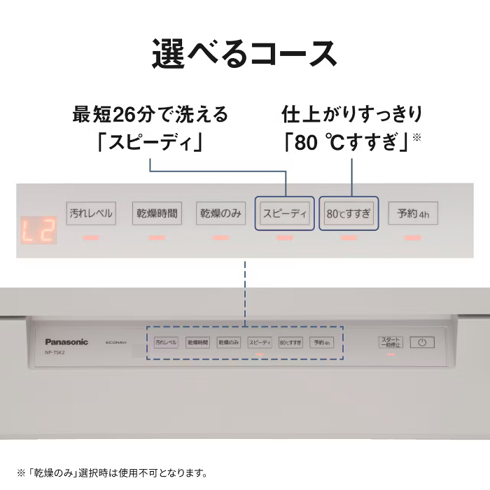 パナソニック 食器洗い乾燥機 食器点数 24点 奥行スリムタイプ NP-TSK2-W ホワイト Panasonic