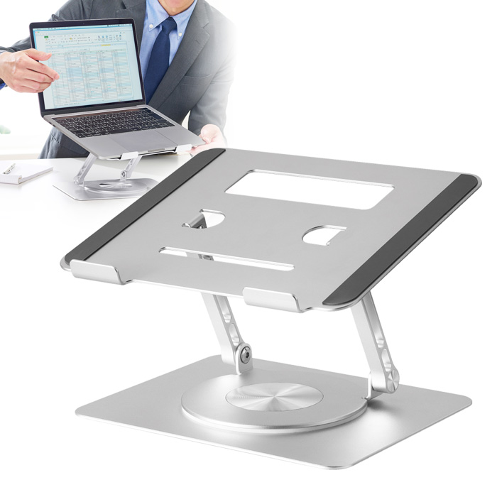 キングジム ノートパソコンスタンド 回転式 NPS20-SL シルバー