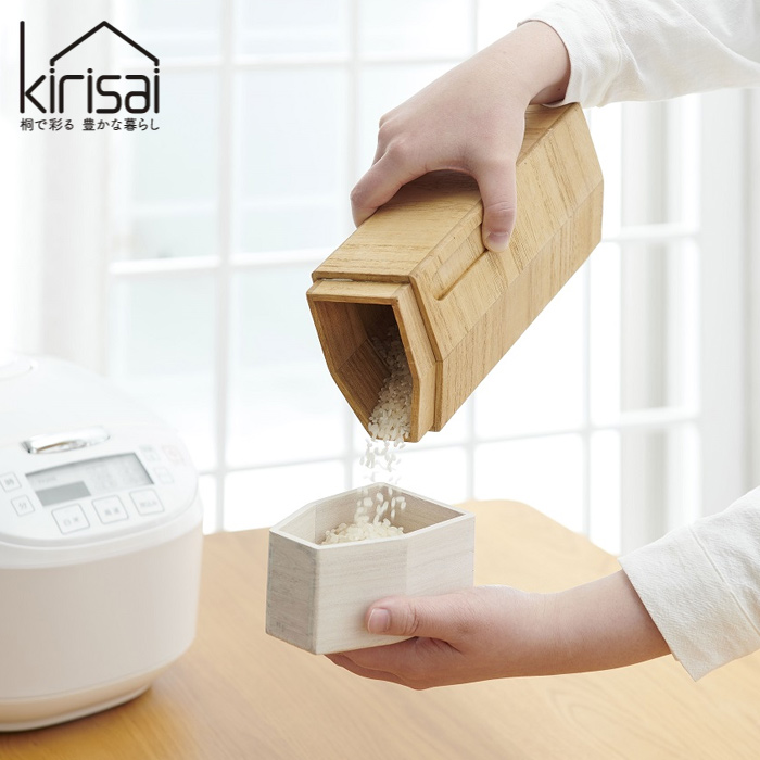 kirisai 冷蔵庫用 米びつ 1kg 桐製 桐の冷蔵こめ櫃 OSPO-1 オスマック 日本製