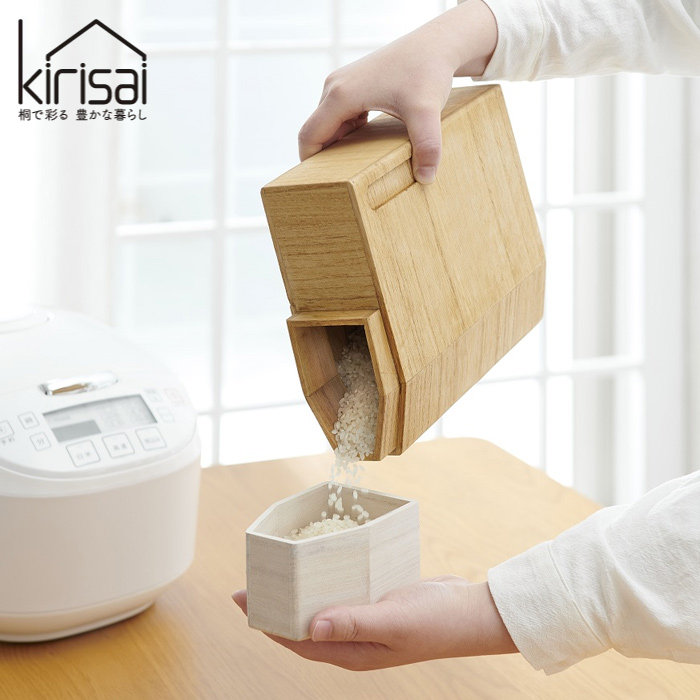 kirisai 冷蔵庫用 米びつ 2kg 桐製 桐の冷蔵こめ櫃 OSPO-2 オスマック 日本製