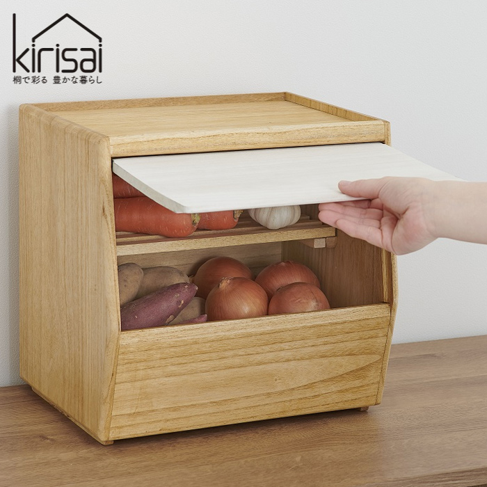 kirisai 野菜ストッカー 桐製 桐のやさい櫃 スノコ付き OSPY-1 オスマック 日本製