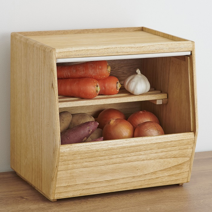 kirisai 野菜ストッカー 桐製 桐のやさい櫃 スノコ付き OSPY-1 オスマック 日本製