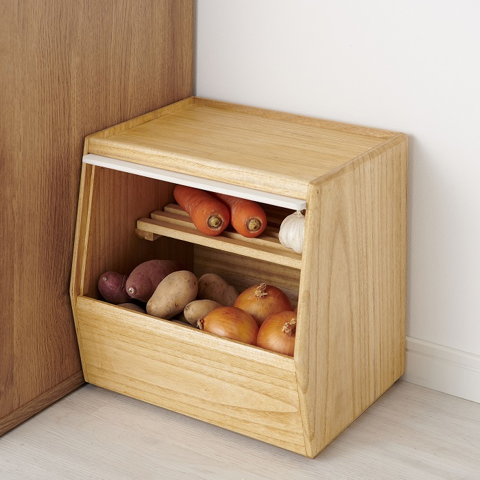 kirisai 野菜ストッカー 桐製 桐のやさい櫃 スノコ付き OSPY-1 オスマック 日本製