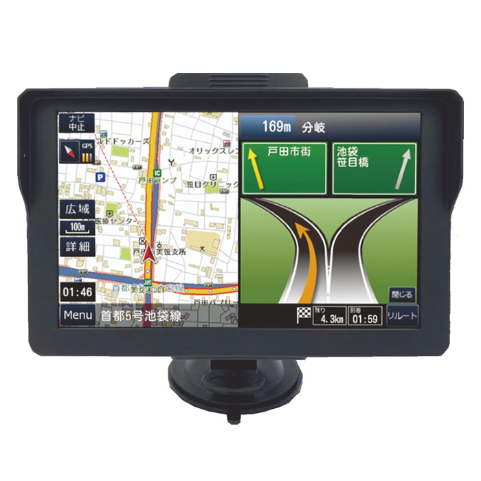 OVER TIME カーナビ 7インチワンセグナビゲーション OT-N709N ダイアモンドヘッド