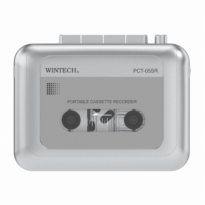 WINTECH ステレオ再生対応ポータブルテープレコーダー PCT-05SR シルバー/グレー