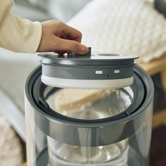 QUADS クワッズ ガラススチーム加湿器 GLASS グラス QS549GY グレー