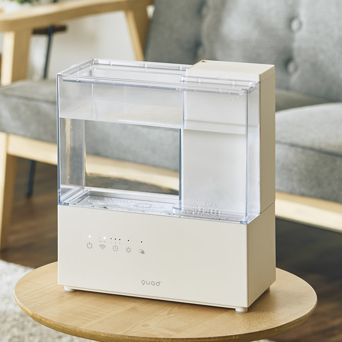 QUADS クワッズ 上部給水式スチーム加湿器 ERU MOIST CLEAR エルモイスト クリア QS562 アイボリー