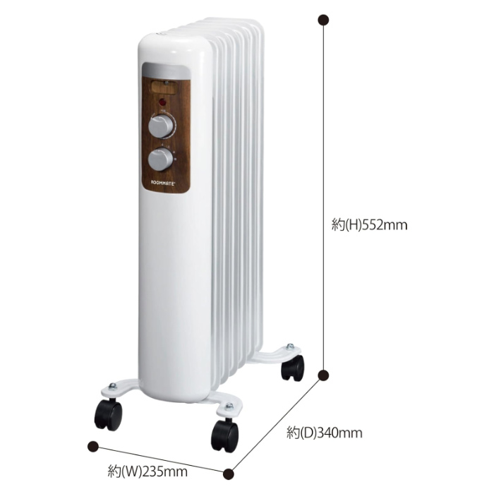 ROOMMATE オイルヒーター RM-241H ホワイト 7枚フィン ルームメイト ダイアモンドヘッド
