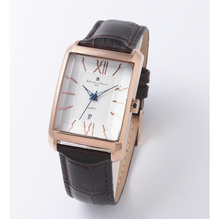 Salvatore Marra サルバトーレマーラ 腕時計 カットガラス 三針 SM21101-PGWH