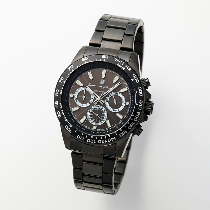 Salvatore Marra サルバトーレマーラ 腕時計 電波ソーラークロノグラフウォッチ SM24108-BKBK