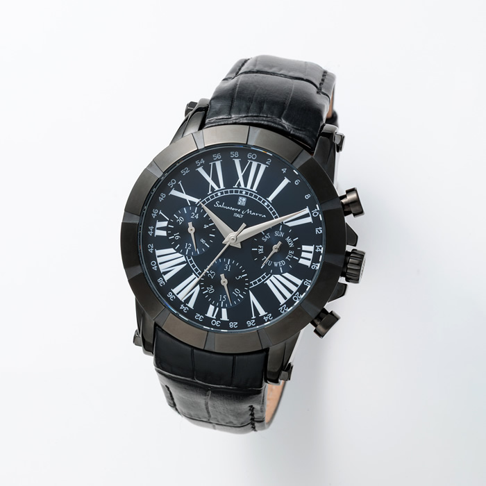 Salvatore Marra サルバトーレマーラ メンズ腕時計 マルチファンクションウォッチ SM25101-BKNV