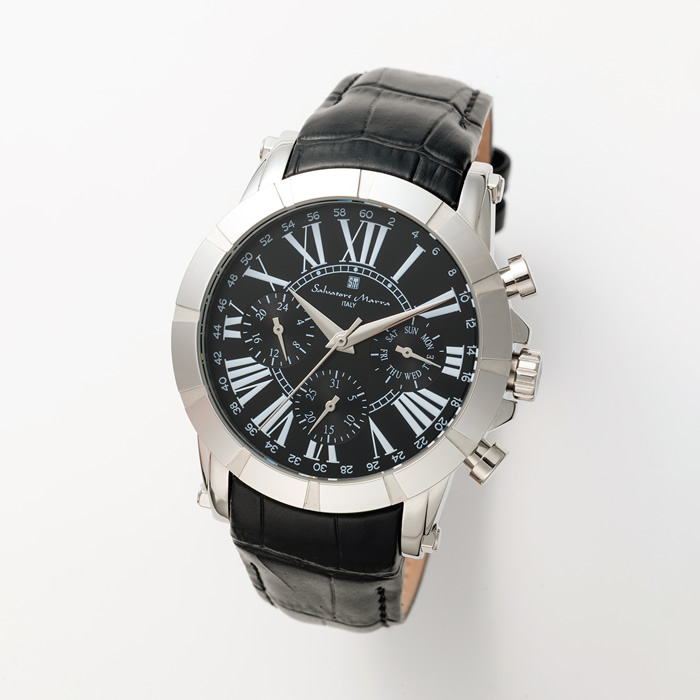 Salvatore Marra サルバトーレマーラ メンズ腕時計 マルチファンクションウォッチ SM25101-SSBK