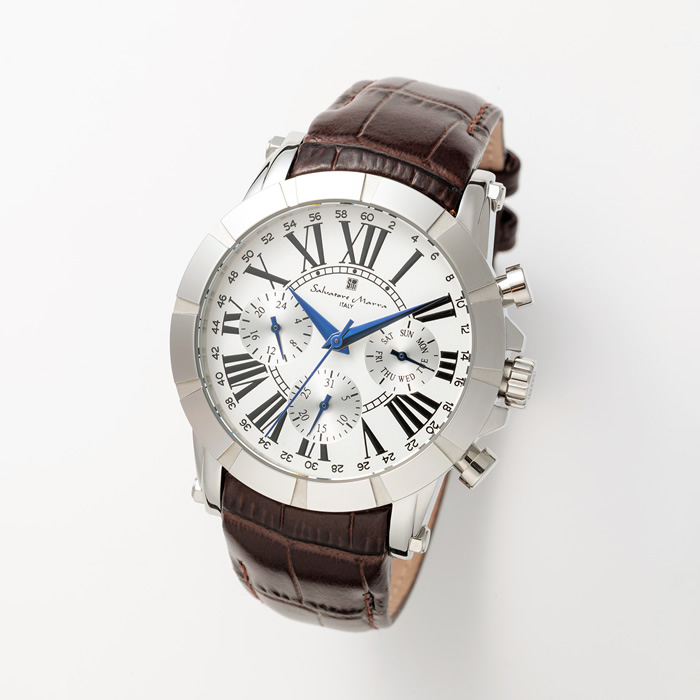 Salvatore Marra サルバトーレマーラ メンズ腕時計 マルチファンクションウォッチ SM25101-SSWH