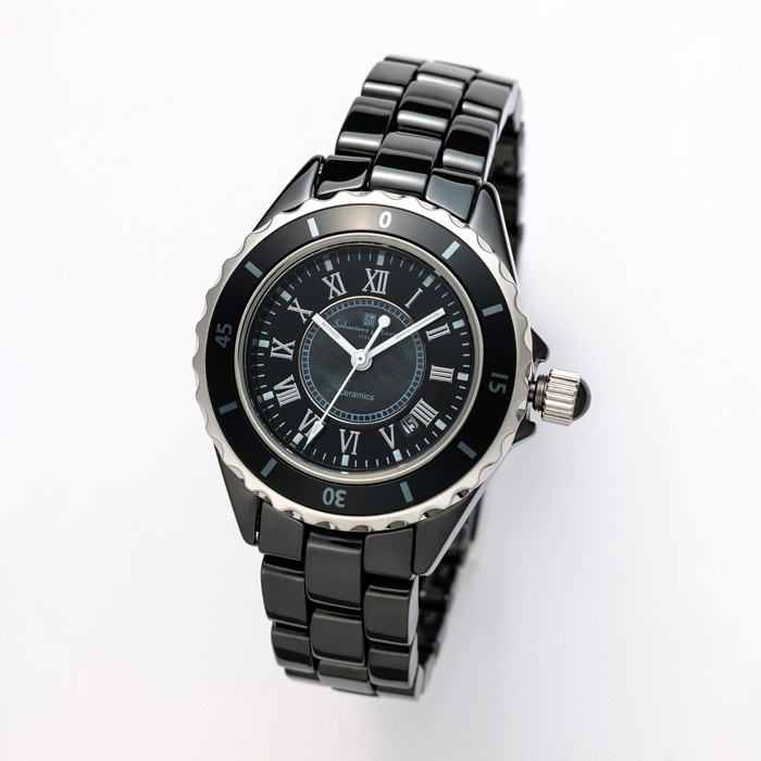 Salvatore Marra サルバトーレマーラ 腕時計 レディース セラミックウォッチ SM25151-BKR ブラック ローマインデックス