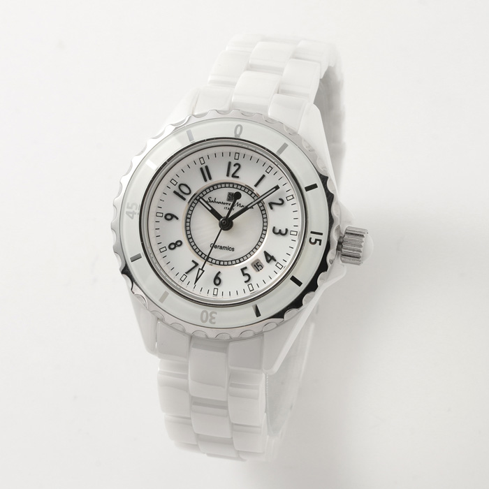 Salvatore Marra サルバトーレマーラ 腕時計 レディース セラミックウォッチ SM25151-WHA ホワイト アラビアインデックス