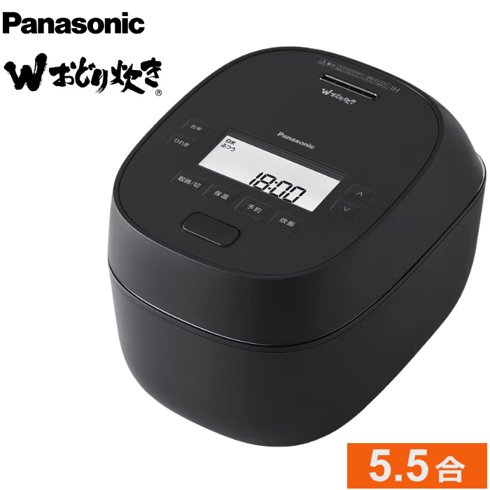 パナソニック 炊飯器 5.5合炊き Wおどり炊き 可変圧力IHジャー炊飯器 SR-N610E-K ブラック Panasonic