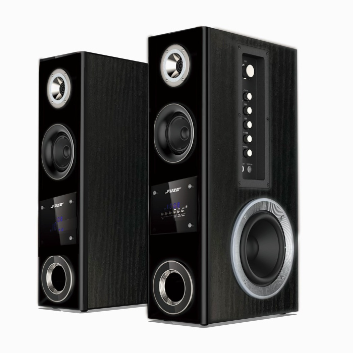 FUZE アンプ内蔵 デュアルウーファー タワースピーカー シャインブラック TSX285BTH derctvue